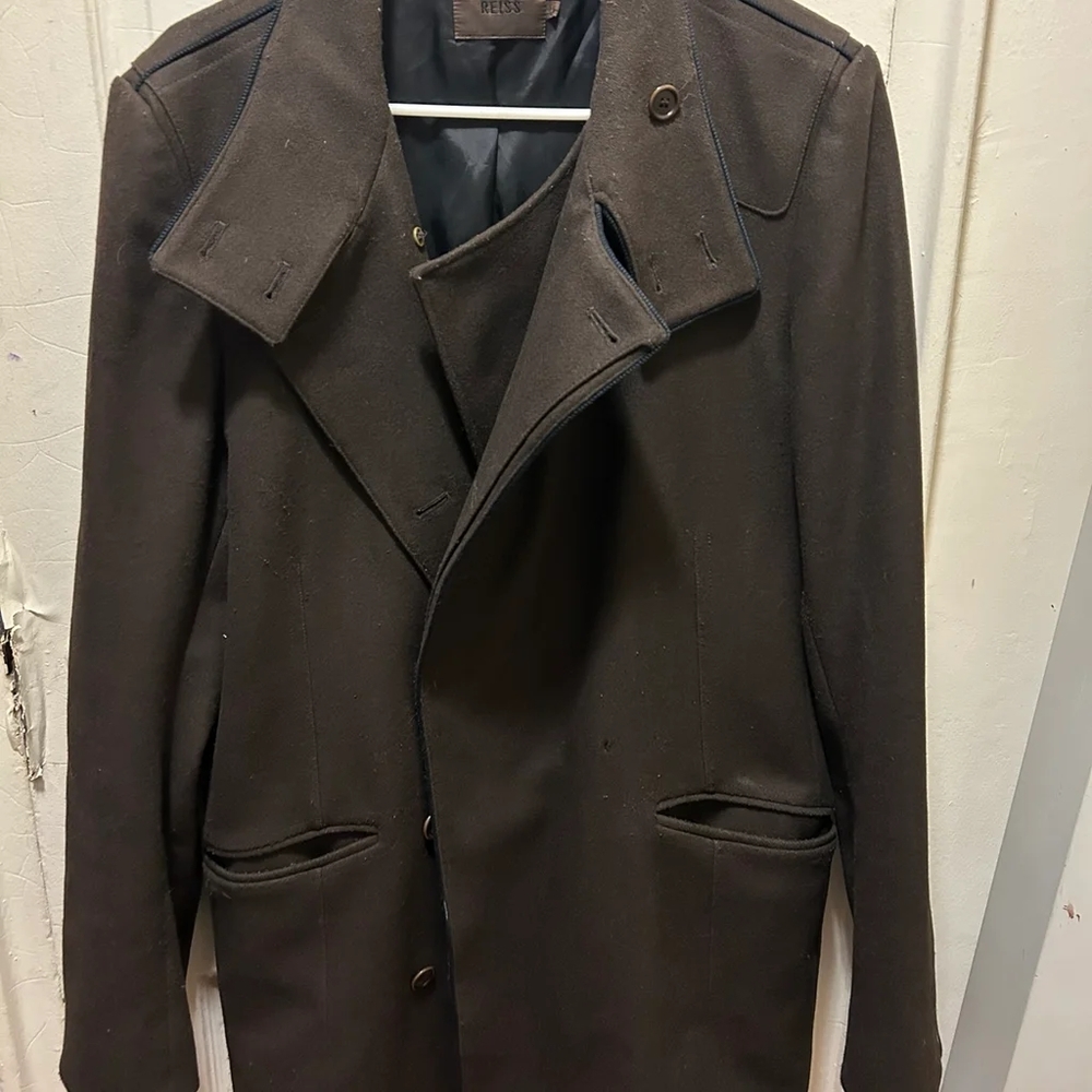 Reiss wool military style overcoat